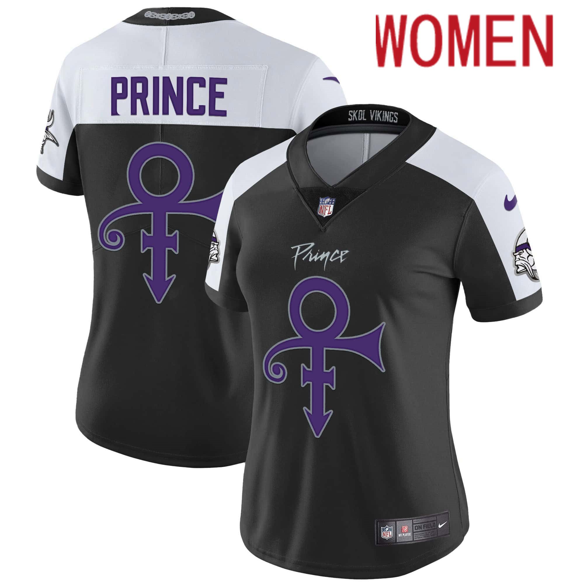 Women Minnesota Vikings Blank Black 2024 Nike Prince Vapor Limited NFL Jersey->customized nfl jersey->Custom Jersey